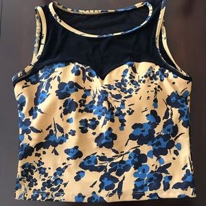 Kortni Jeane Floral Netted Sweetheart Swimmer Top